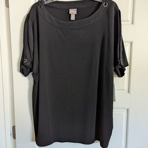 Chico's Black Boxy Sleeve Top